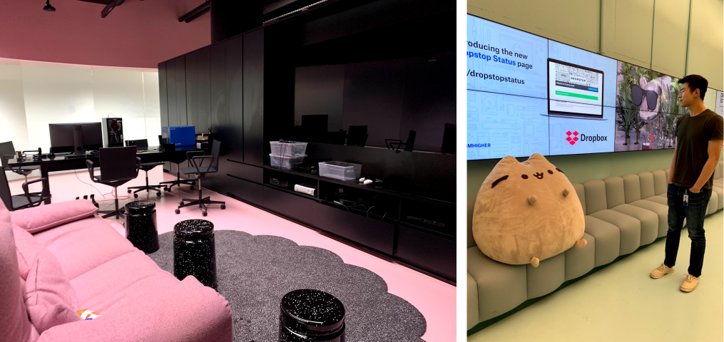 Dropbox office and Pusheen